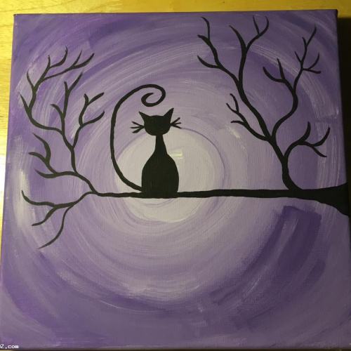 10x10 Dimensional Canvas Cat Painting