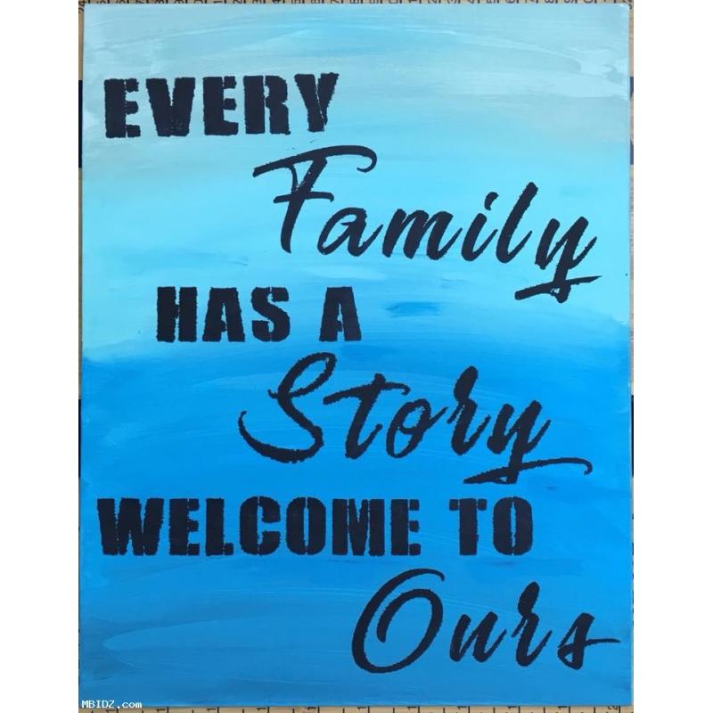11x14 Flat Canvas Family Story Painting