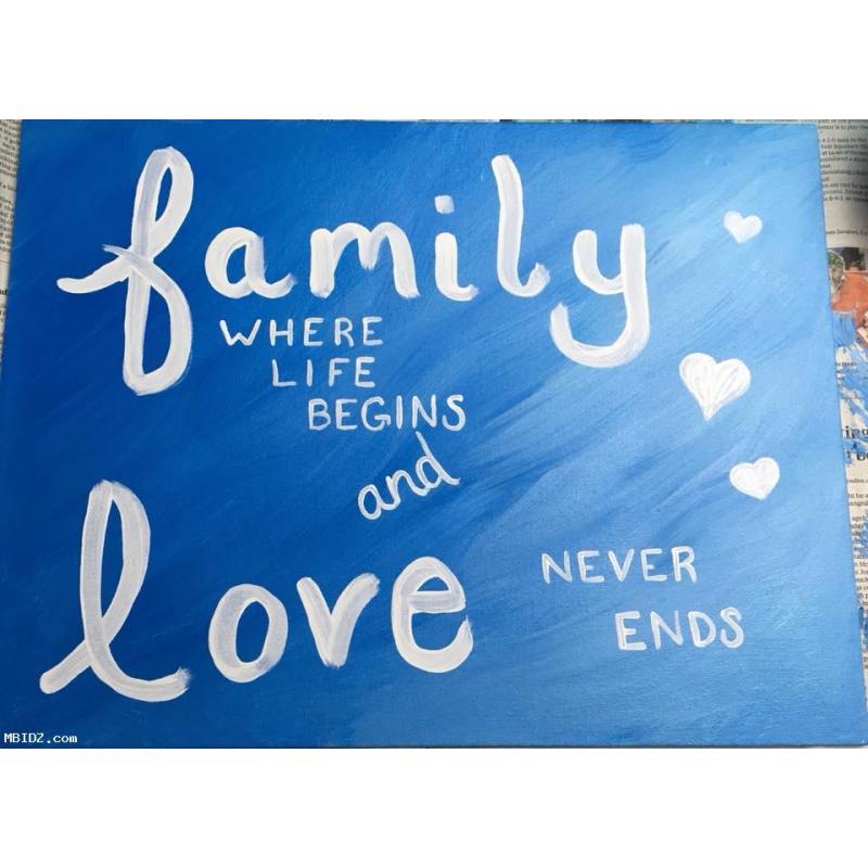 12x16 Flat Canvas Family Love Painting