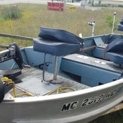 14ft. aluminum Sea Nymph fishing boat, 25hp Evinrude outboard, and trailer