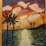 8x10 Flat Canvas Tropical Waters Painting