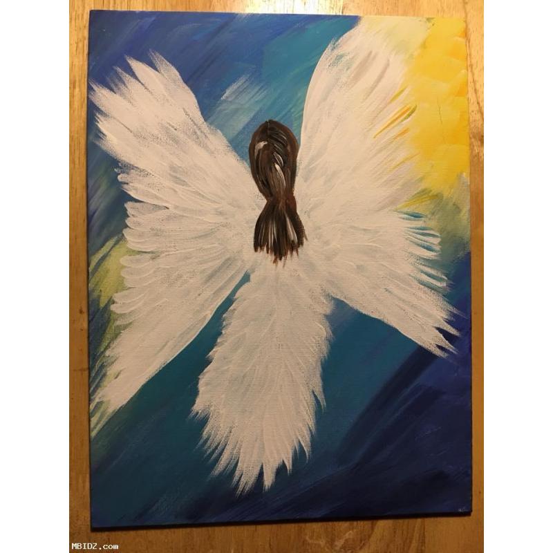 9x12 Flat Canvas Angel Painting