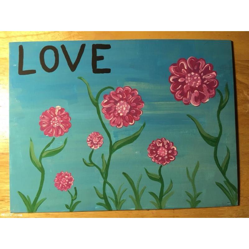 9x12 Flat Canvas Love Painting