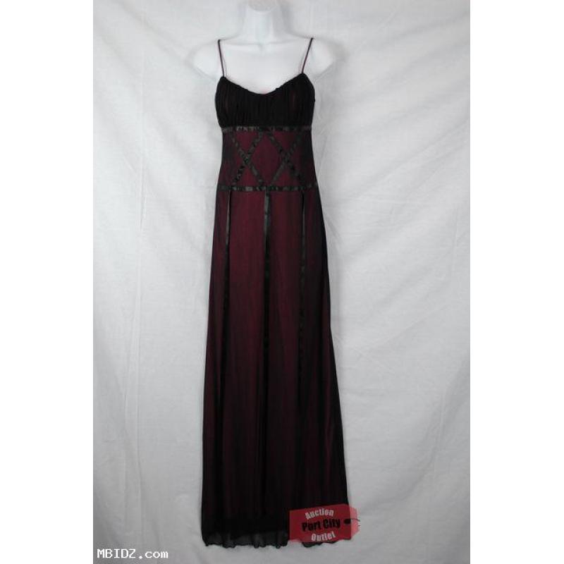 Black Sheer Full Length Dress With Pink Lining - Medium