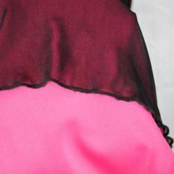 Black Sheer Full Length Dress With Pink Lining - Medium