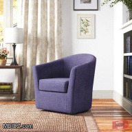 Hansell Upholstered Swivel Barrel Chair - Amethyst