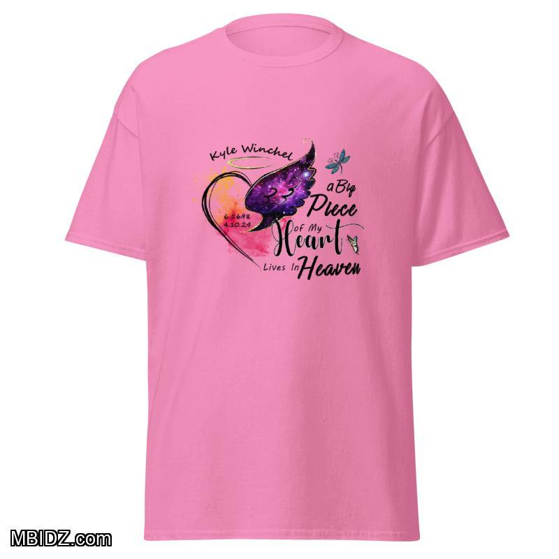 Piece of My Heart Lives in Heaven- Unisex Basic Softstyle T-Shirt, Azalea | Gildan 64000