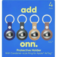 Add Onn. 4pk Pouch style Holders with Carabiner-Style Ring for Apple AirTag