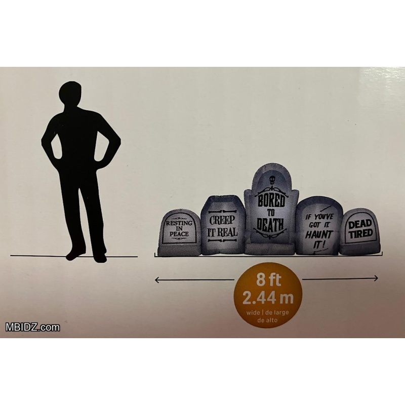 Gemmy Halloween Airblown Inflatable Tombstone Collection Scene 8ft