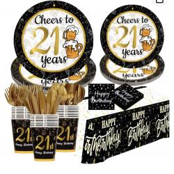 21st birthday plates and napkins party supplies NEW & Sealed (Serves 24)