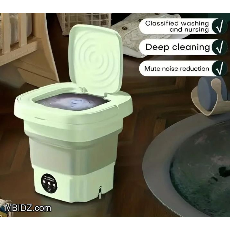 Portable Folding Mini Washing Machine 8L - Green