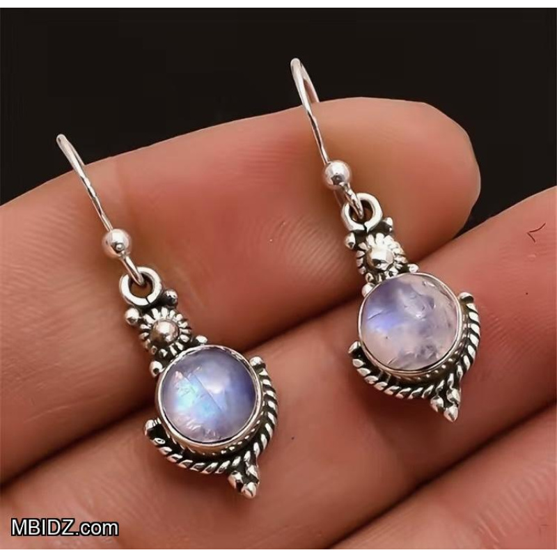 Moonstone Long Drop Dangle Earrings