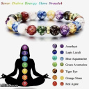 Natural Volcanic Stone Seven Colors Energy Bracelet Agate Natural Chain