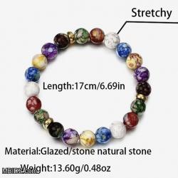 Natural Volcanic Stone Seven Colors Energy Bracelet Agate Natural Chain