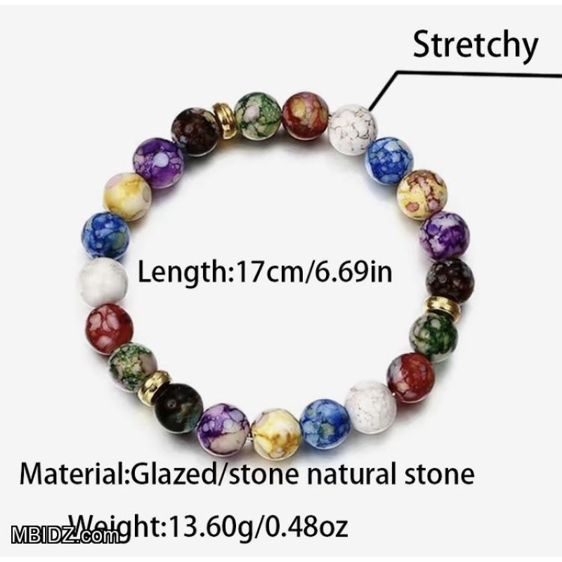 Natural Volcanic Stone Seven Colors Energy Bracelet Agate Natural Chain