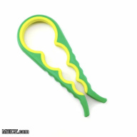 Can, Jar, Bottle, Lid Opener Multifunctional 4-in-1 Manual Kitchen Tool - Green