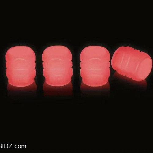 4pcs Luminous Valve Stem Caps - Red