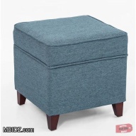 Ivy Bronx Kavanagh Upholstered Square Storage Ottoman (Blue)