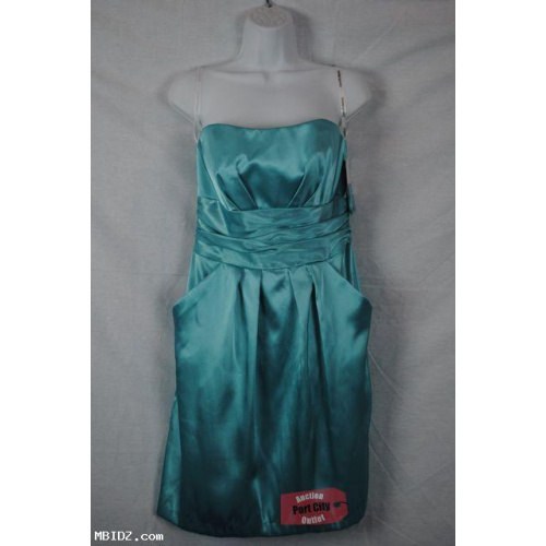 NEW David's Bridal Short Turquoise Strapless Dress Size 8