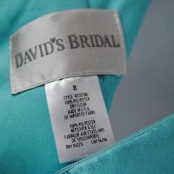 NEW David&#039;s Bridal Short Turquoise Strapless Dress Size 8