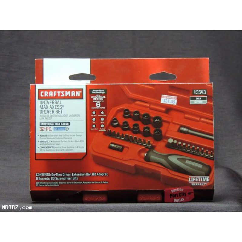 Craftsman 32 Piece Universal Max Axess Nut & Bit Driver Set - 93543