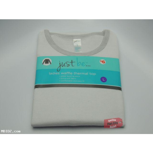 White Ladies Waffle Thermal Top - Size Large - NEW