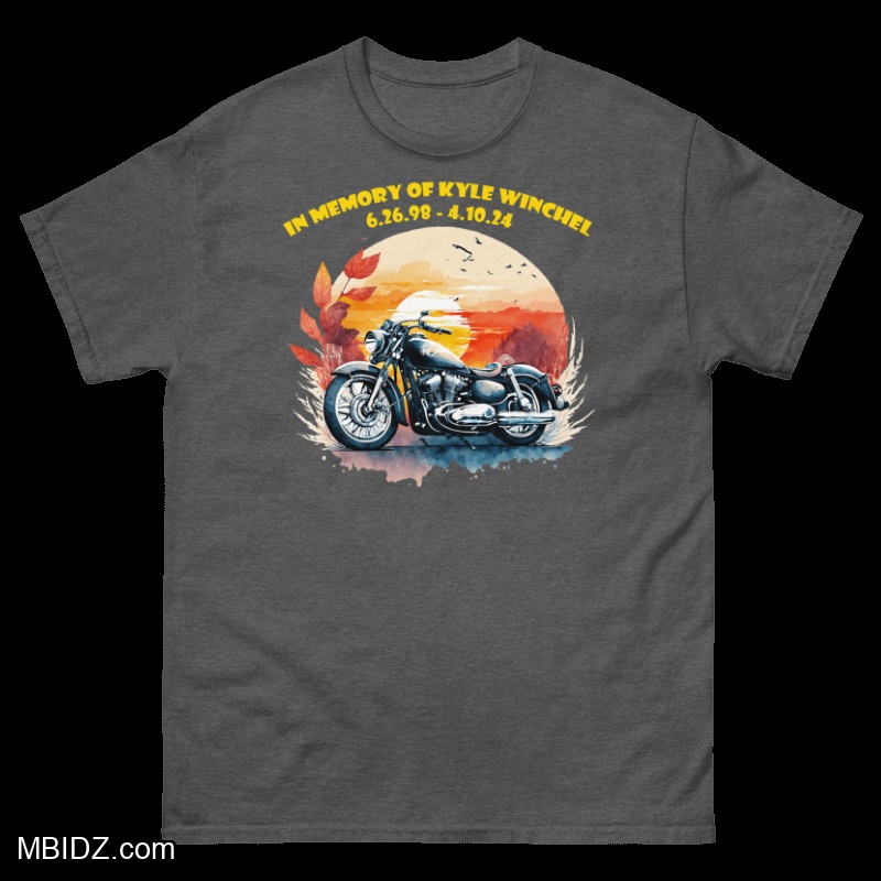 Memorial Motorcycle Print 2- Unisex Basic Softstyle T-Shirt, Dark Heather | Gildan 64000