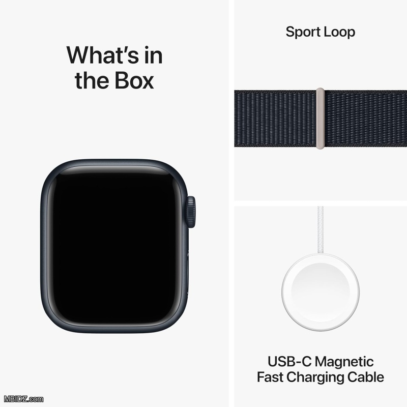 Apple Watch Series 9 [GPS 41mm] Smartwatch with Midnight Aluminum Case with Midnight Sport Loop