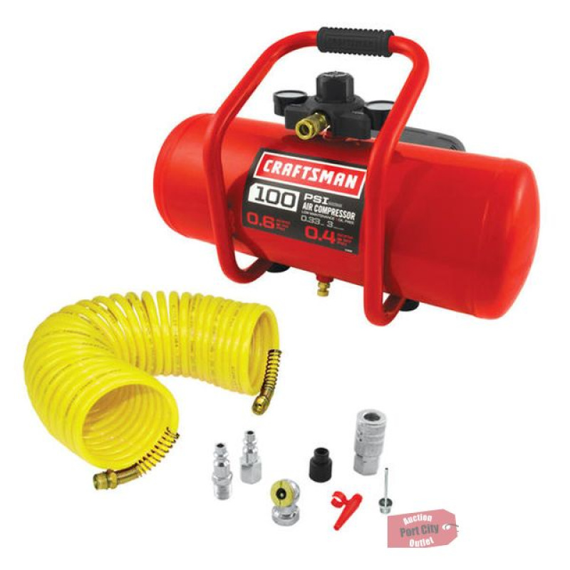 Craftsman 3 Gallon .33HP Oil-Free Air Compressor Plus Accessory Kit 16953 NEW