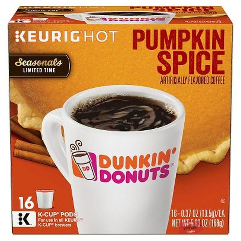 DUNKIN' DONUTS PUMPKIN SPICE COFFEE - 16 KEURIG K-CUP PODS