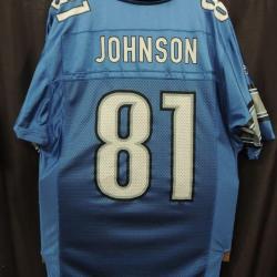 Detroit Lions #81 Calvin Johnson Blue NFL Reebok Football Jersey Adult Size S