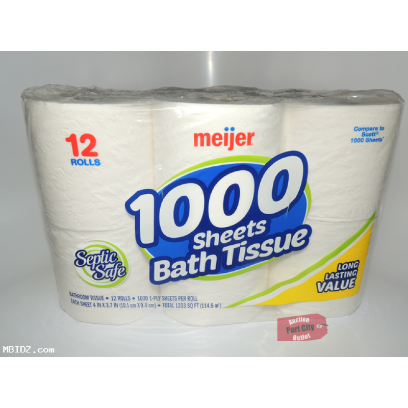 Meijer 12 Roll 1000 Sheet Toilet Tissue