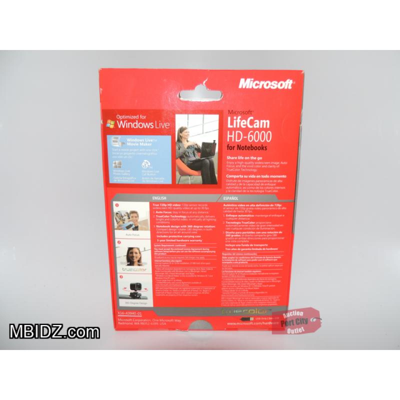 Microsoft LifeCam HD-6000 Web Camera For Notebooks