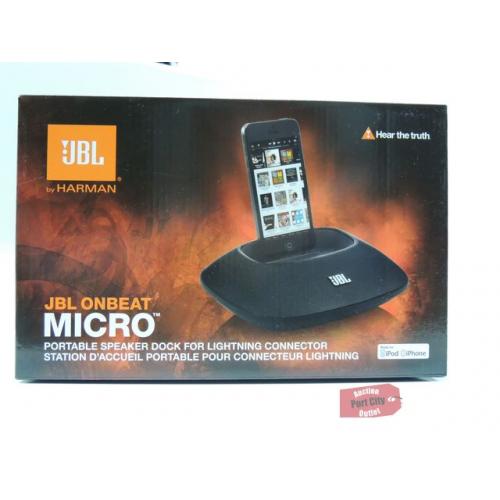 JBL OnBeat Micro Speaker Dock with Lightning Connector - Black - New
