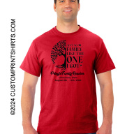 Pringle Family Reunion 2024 - Red Shirt with Black Screen Print