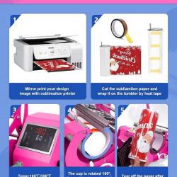 Stampcolour Tumbler Heat Press Machine - Pink