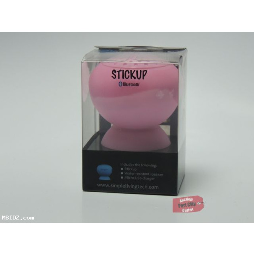 SLT Stickup Silicone Water Resistant Bluetooth Speaker - Pink - New