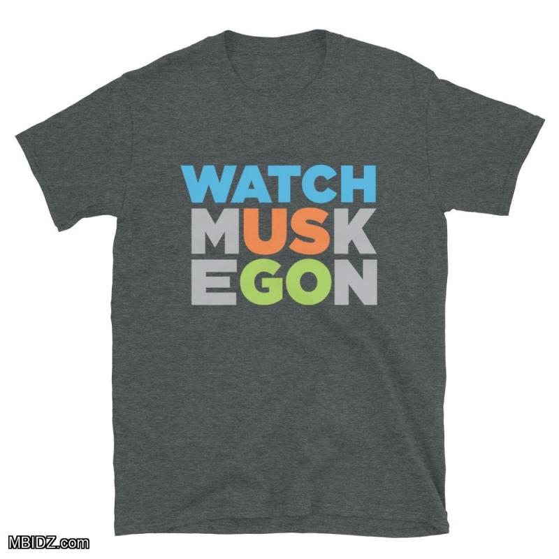Muskegon - Watch Us Go - Unisex Basic Softstyle T-Shirt | Dark Heather | Gildan 64000