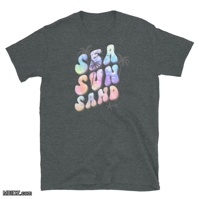 Sea Sun Sand - Unisex Basic Softstyle T-Shirt | Dark Heather | Gildan 64000