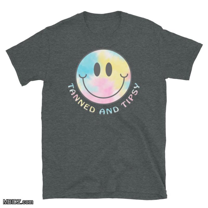 Tanned And Tipsy - Unisex Basic Softstyle T-Shirt | Dark Heather | Gildan 64000
