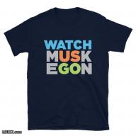 Muskegon - Watch Us Go - Unisex Basic Softstyle T-Shirt | Navy | Gildan 64000