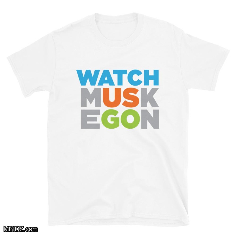 Muskegon - Watch Us Go - Unisex Basic Softstyle T-Shirt | White | Gildan 64000